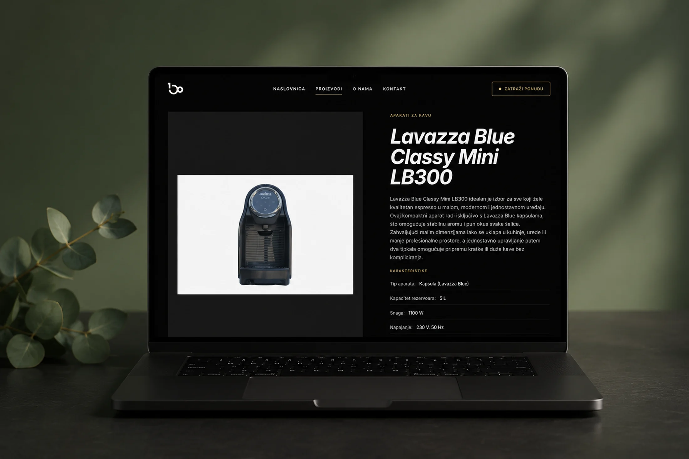 B100.hr — stranica proizvoda aparata za kavu Lavazza Blue Classy Mini LB300