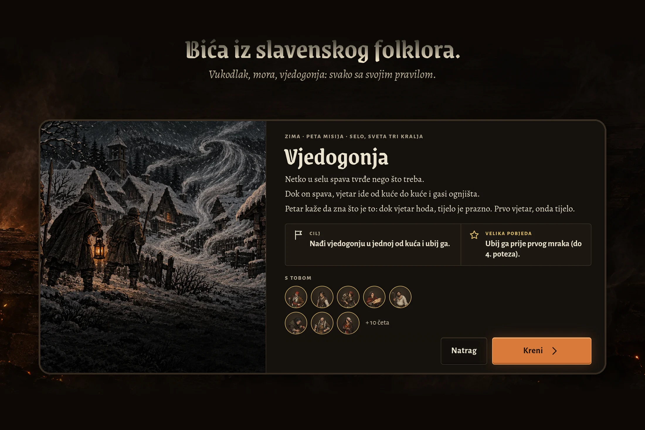 Bedem — vjedogonja, briefing misije iz Zimskog kordona