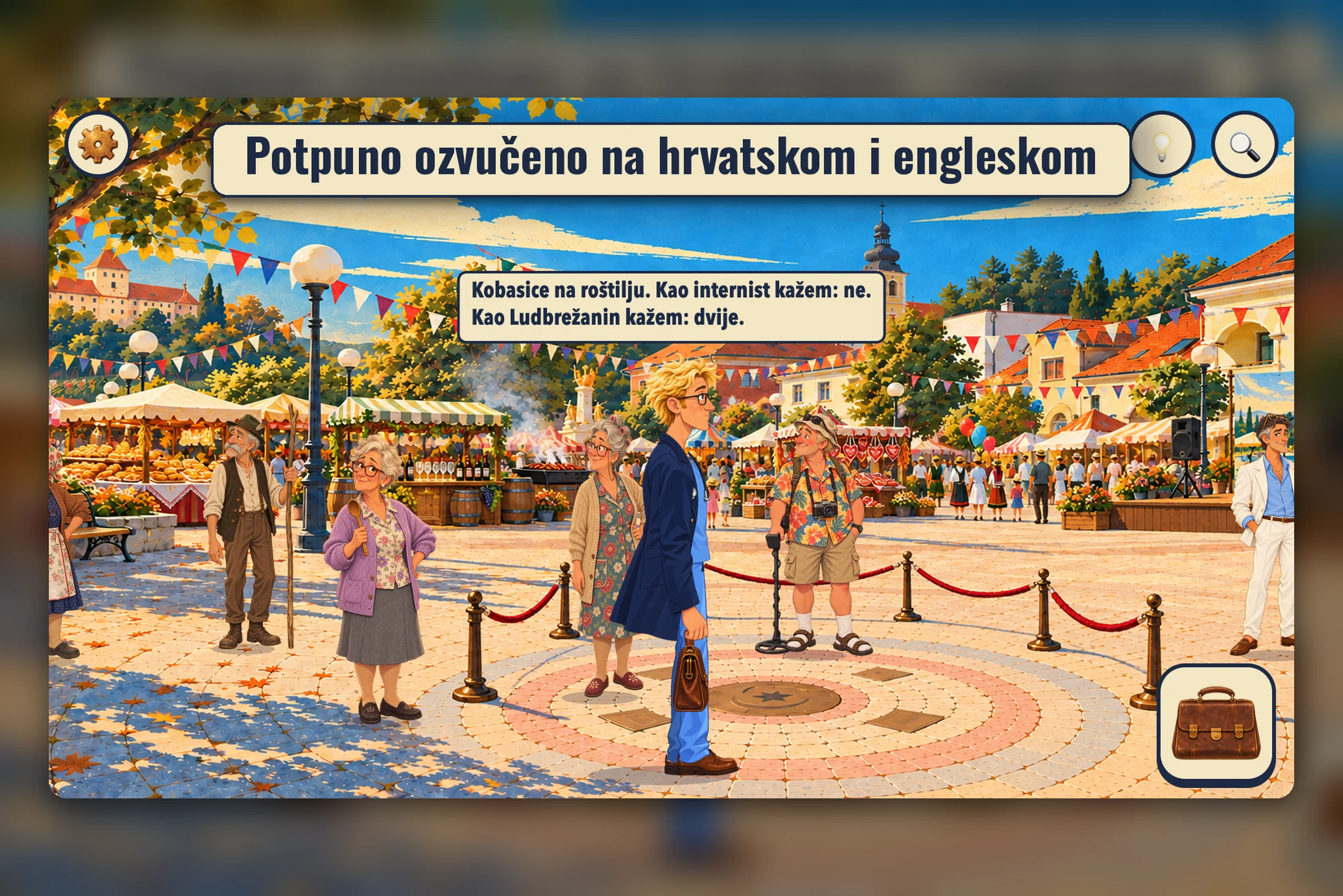 Eduard: Centrum Mundi — sajam na ludbreškom trgu, igra ozvučena na hrvatskom i engleskom