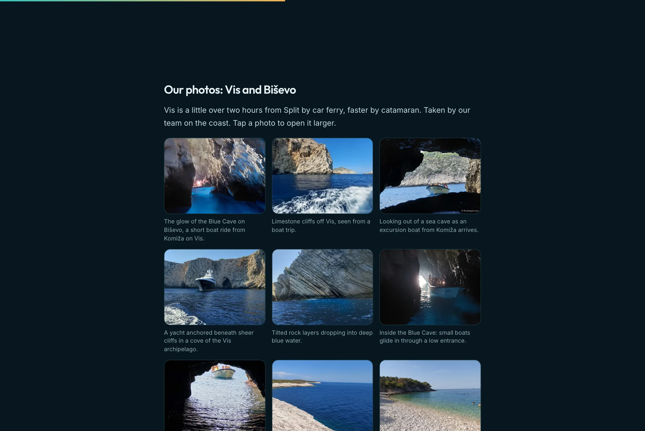 Galerija naših fotografija Visa i Biševa