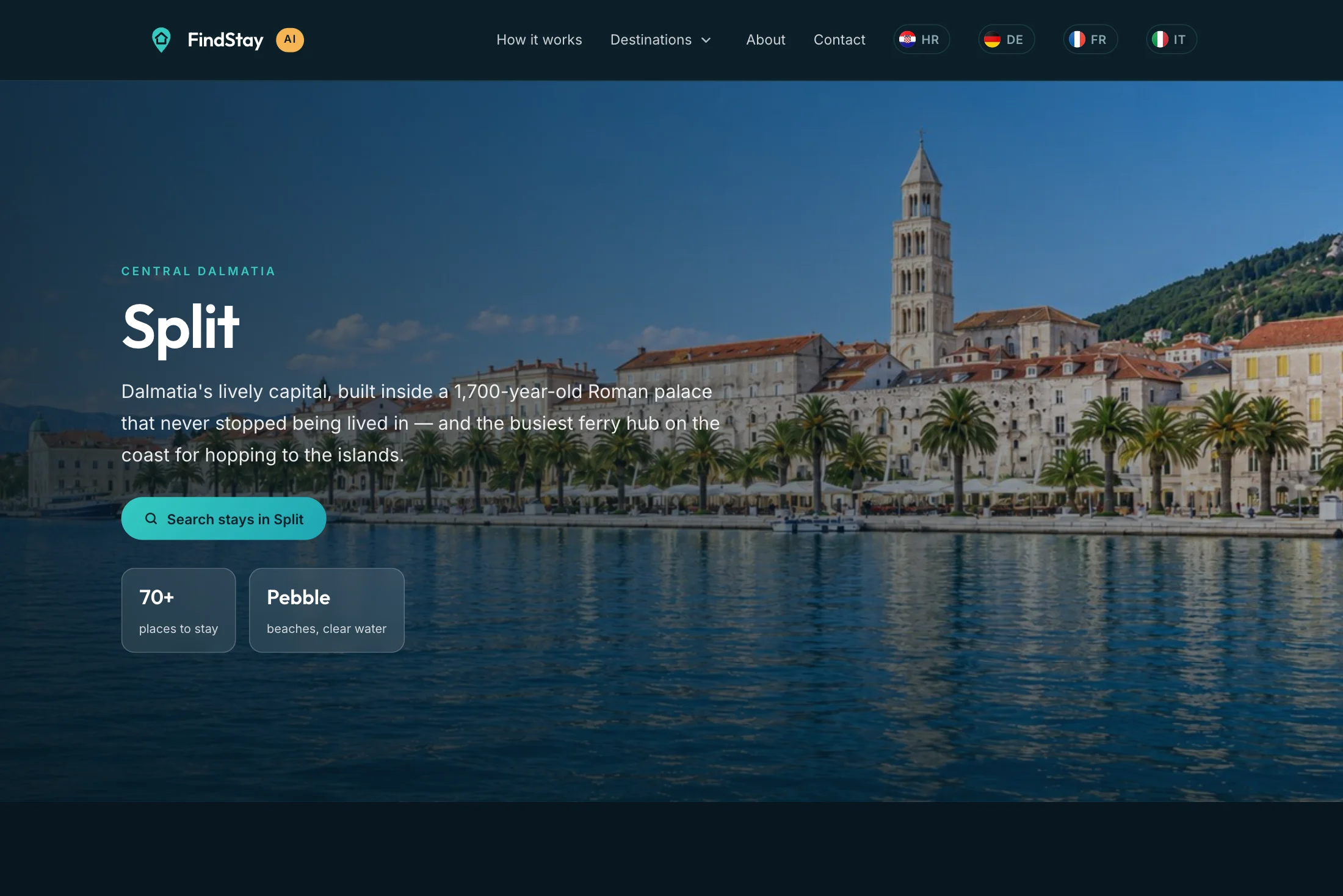Stranica destinacije Split