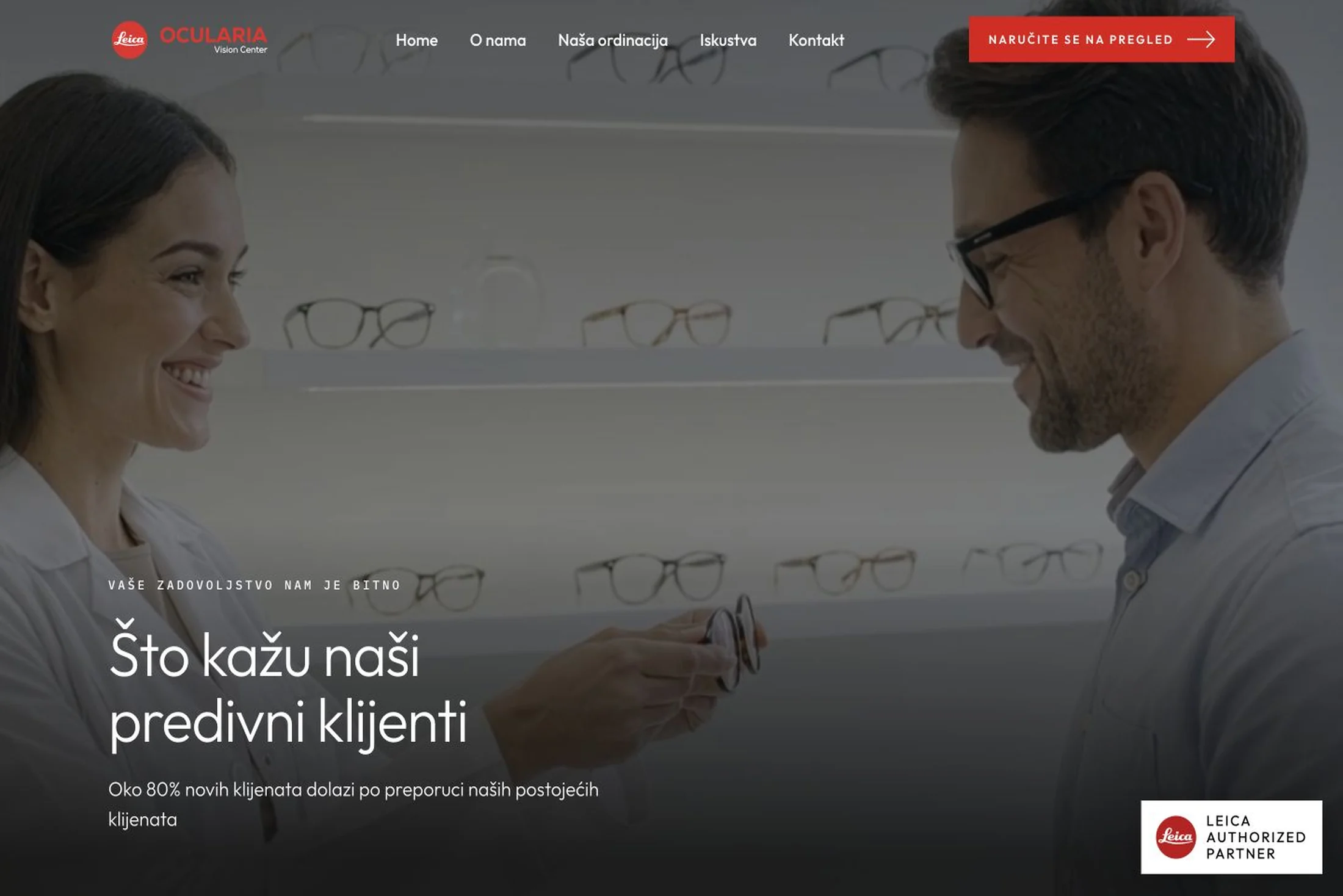 Ocularia Vision Center — the Testimonials page headed What our wonderful clients say