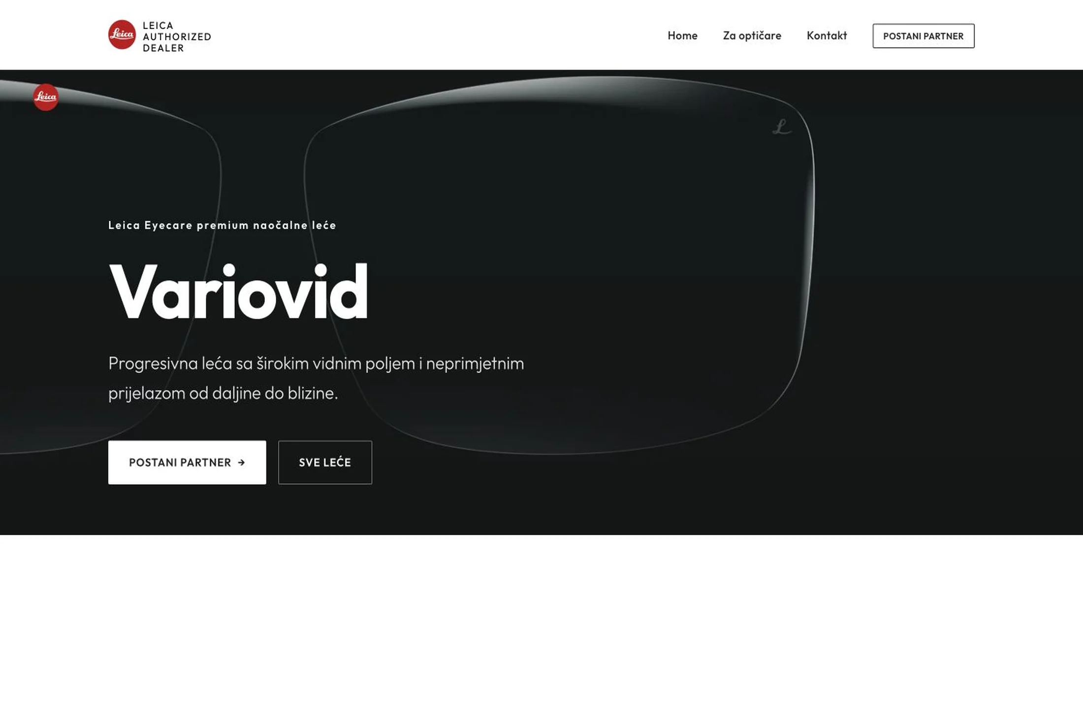 Optopharm — Variovid progressive lens page with render and description