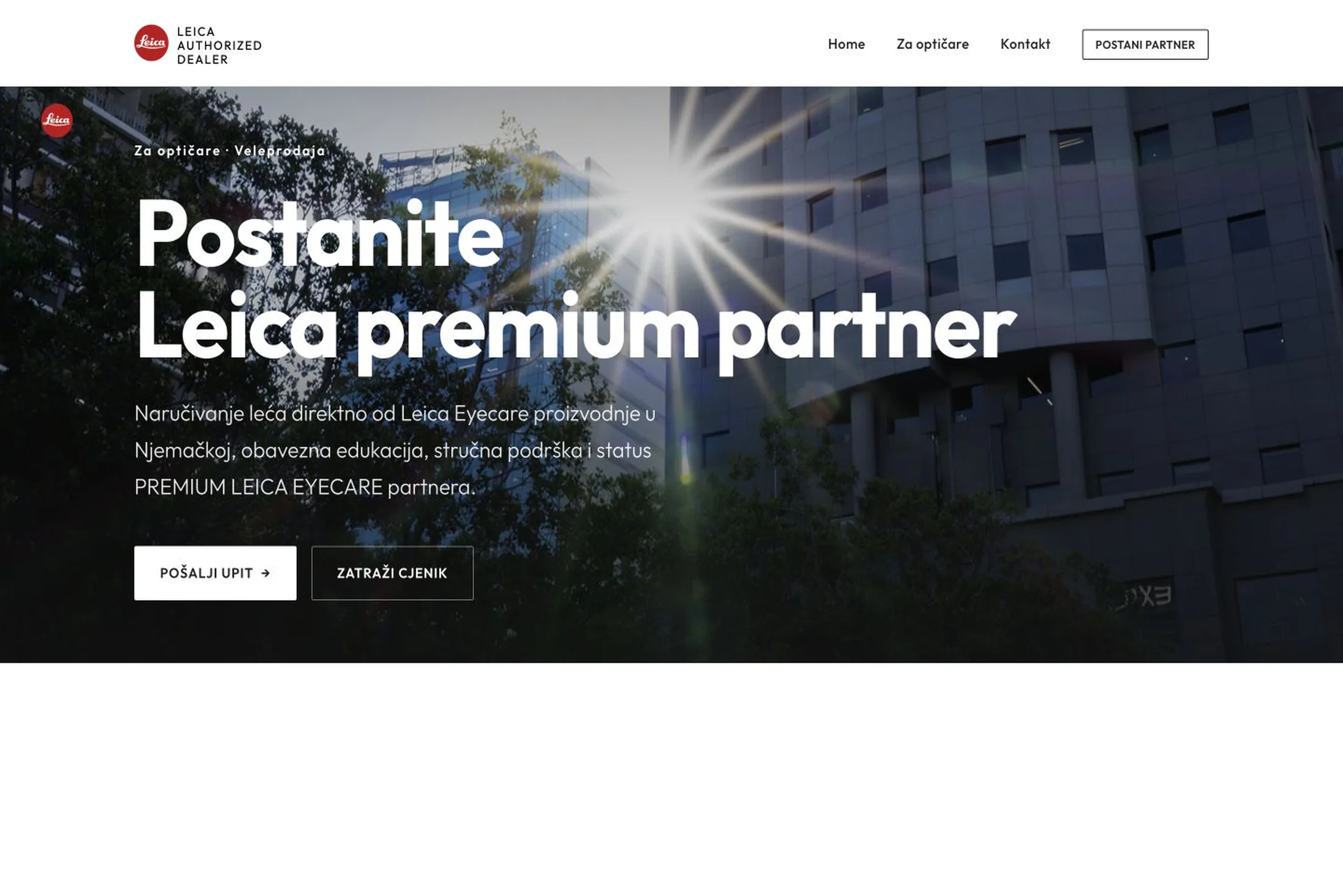 Optopharm — Become a Leica partner B2B section for opticians and wholesale