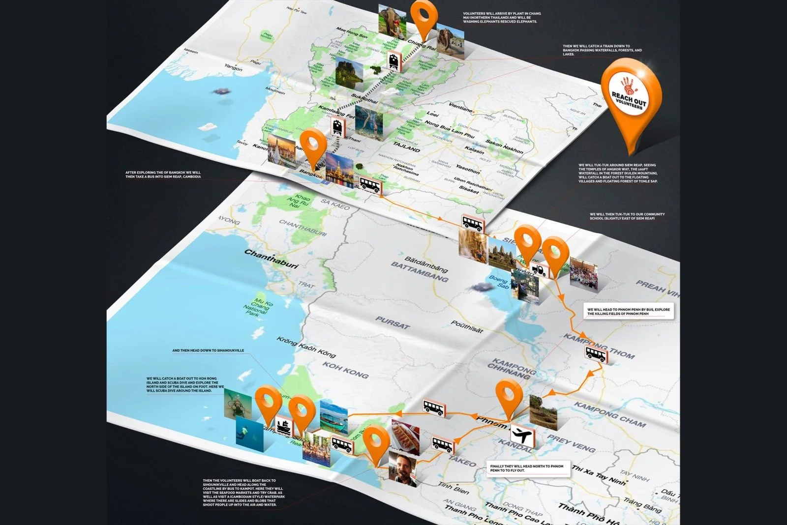 Reach Out Volunteers Map Design