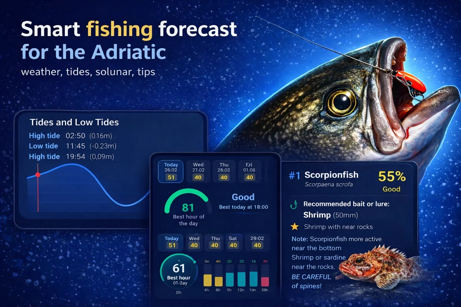 Tisch Fishing — Fishing Forecast App for the Adriatic