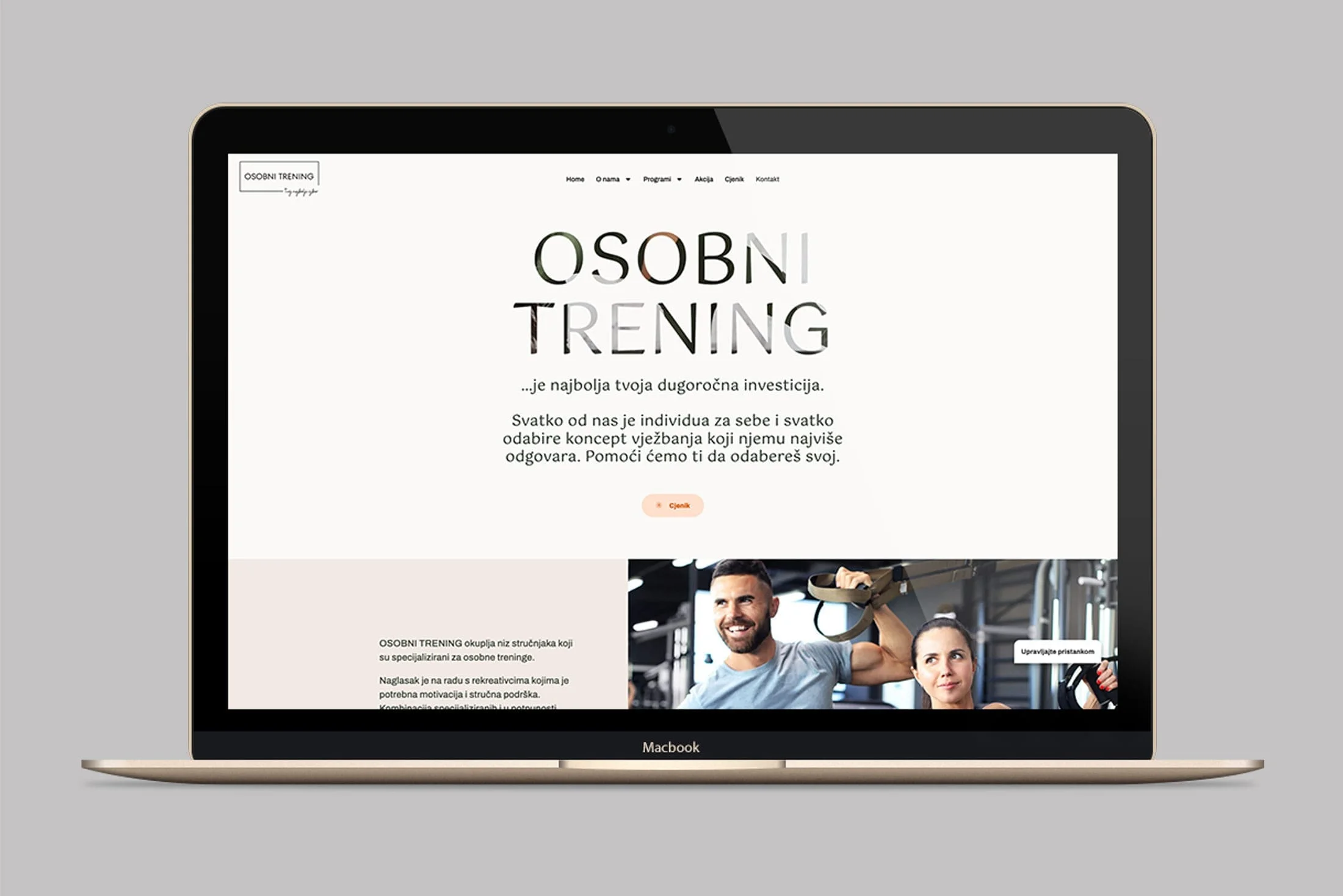 Osobni Trening - web stranica 1