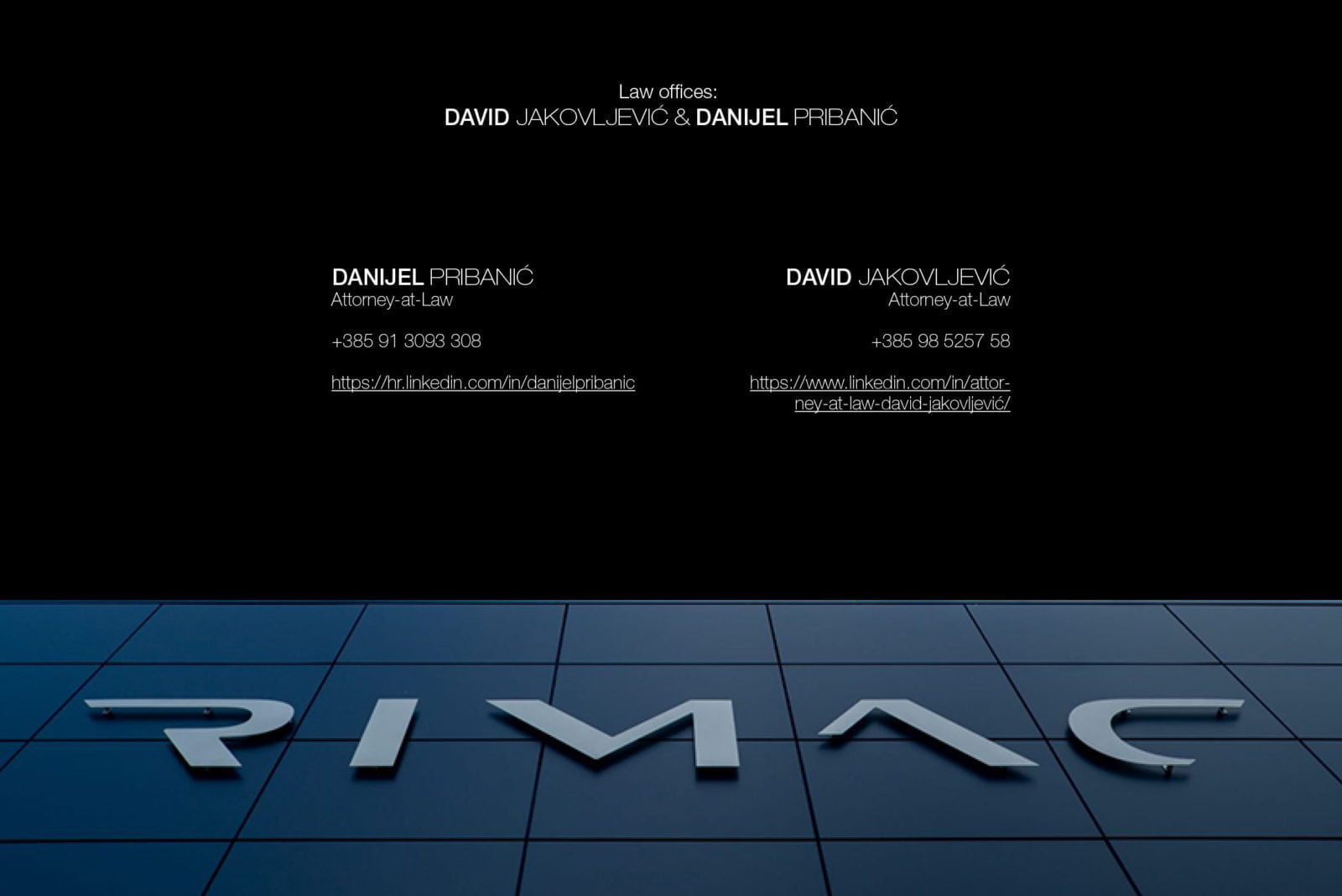 Presentation design for the law firm David Jakovljević & Danijel Pribanić intended for Rimac Automobili - Dizajn prezentacije.